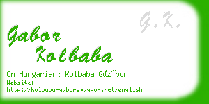 gabor kolbaba business card